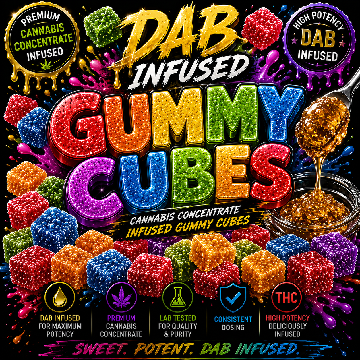 Dab Infused Gummy Cubes